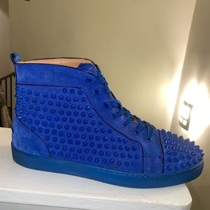 Royal Blue Spiked Hightop Louis Vuitton Sneakers (Men) Size EU43/ US 10